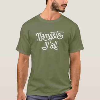 Camiseta Namaste Y'all Engraçado Tipografia Sul Yoga Oito