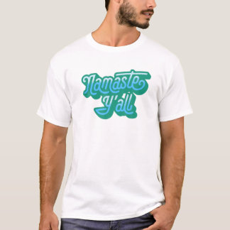 Camiseta Namaste Y'all Engraçado Tipografia Sul Yoga Oito