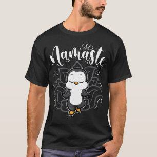 Camiseta Namaste Yoga Animais Pinguim Fofo Buda
