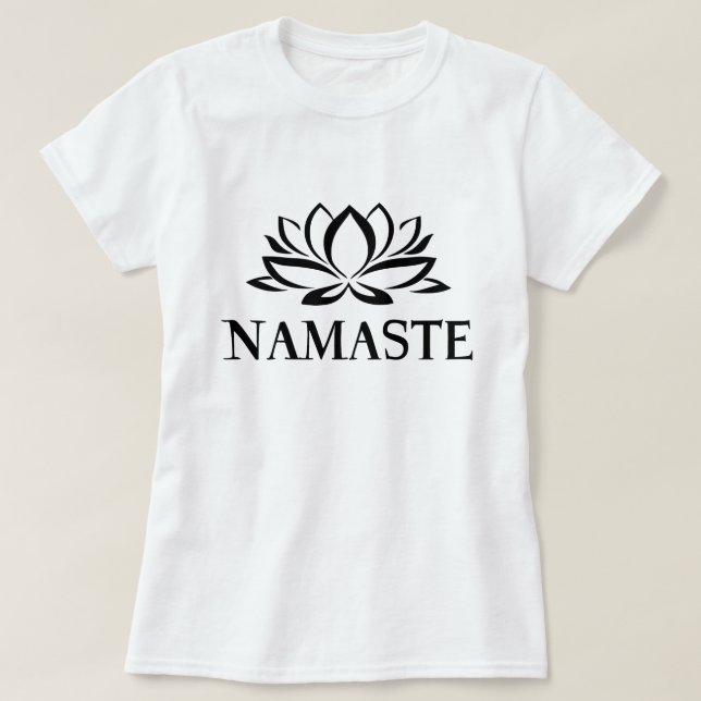 Camiseta Namaste Yoga Lotus (Frente do Design)