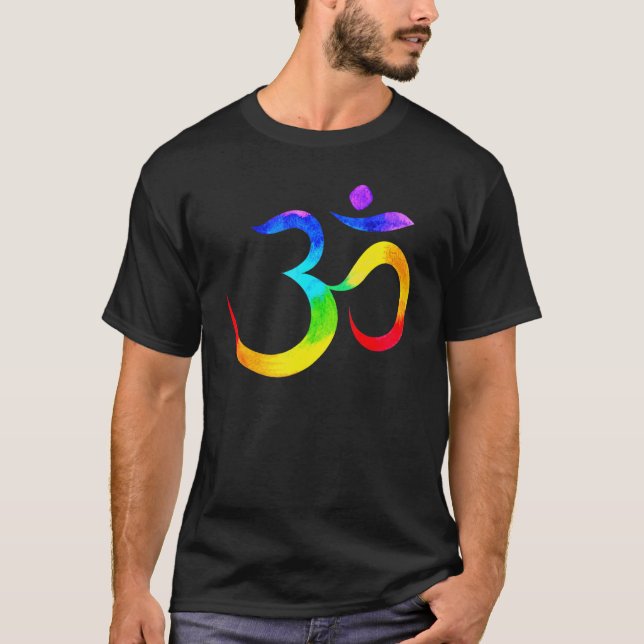 Camiseta Namaste Yoga Symbol Rainbow (Frente)