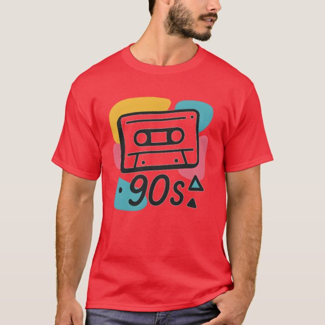 Camiseta Name Colorful 90s Cassetteape Design retro (Frente)