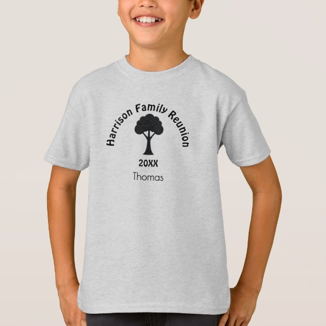 Camiseta Name, Family Reunion Kids-Youth XS-XL Grey (Frente)