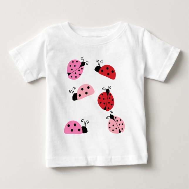 Camiseta Name Sweet Cute Pink Red Ladybug Cartoon   (Frente)