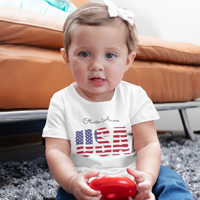 Camiseta Name USA, Newborn to 24mos Fine Jersey (Criador carregado)