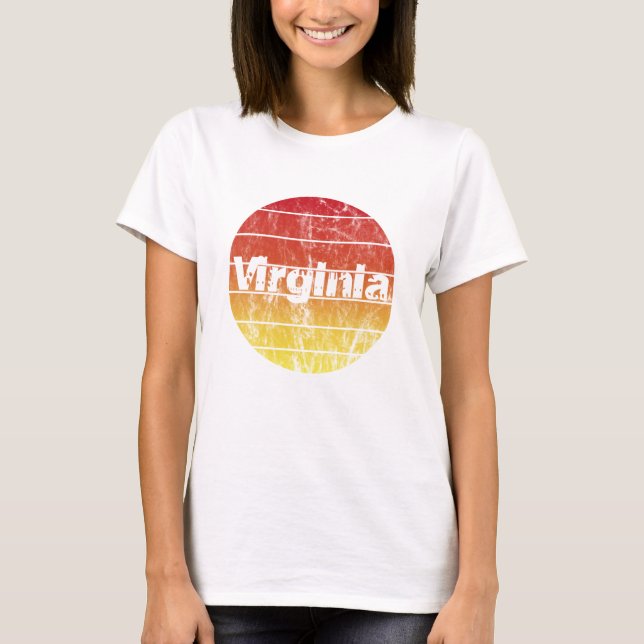 Camiseta Name Viriginia Vintage Sonnenuntergang Sonne (Frente)