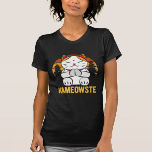 Camiseta Nameowste - Amantes De Gatos Ioga Engraçados - Med