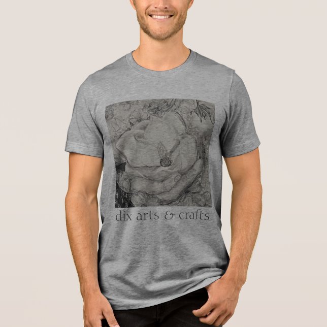 Camiseta namesake magnolia, flores, tecido, algodão e mão (Frente)