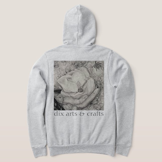 Camiseta namesake magnolia, flores, tecido, algodão e mão (Postura das costas)