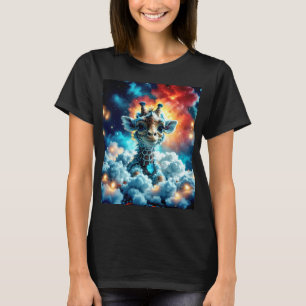 Camiseta Namorada Adorável de Namorada Cabeça em Nuvens