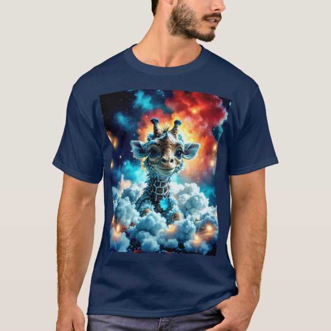 Camiseta Namorada Adorável de Namorada Cabeça em Nuvens (Frente)