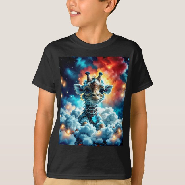 Camiseta Namorada Adorável de Namorada Cabeça em Nuvens (Frente)