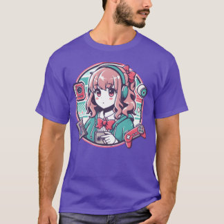 Camiseta namorada amiga amigos de anime escolar de jogos