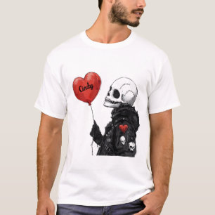 Camiseta Namorada Assustadora - Caveira Personalizável com