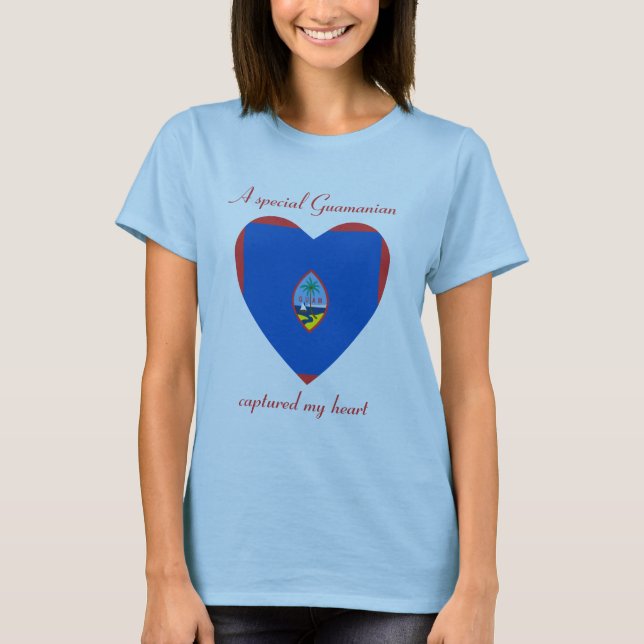 Camiseta Namorada da Bandeira de Guam (Frente)