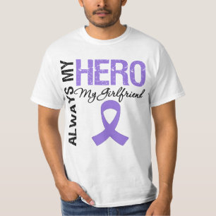 Camiseta Namorada da doença de Hodgkin sempre meu herói