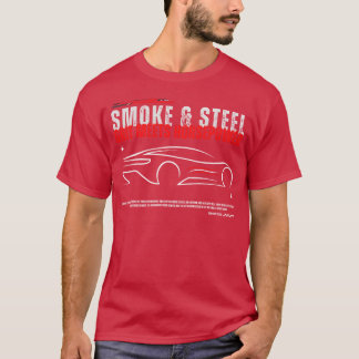 Camiseta Namorada de design de carro de corrida de fumaça e
