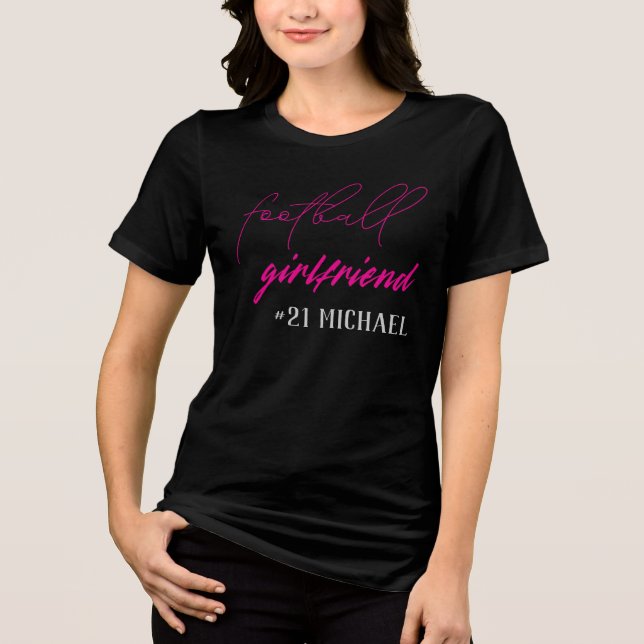 Camiseta Namorada de Futebol Fofa Personalizada (Frente)