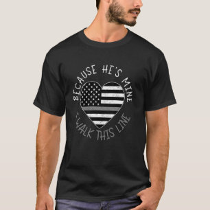 Camiseta Namorada de Oficial Correcional Esposa Coração Amé