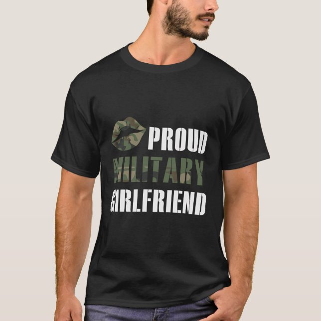 Camiseta Namorada de Soldado Namorada militar orgulhoso (Frente)