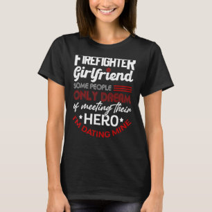 Camiseta Namorada De Um Bombeiro Fino Da Linha Vermelha