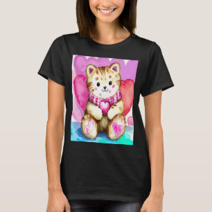 Camiseta Namorada de Ursinho de coração do dia de os namora
