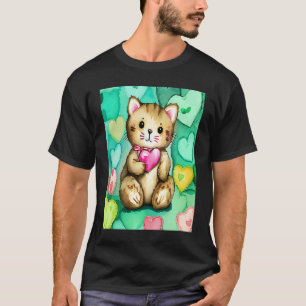 Camiseta Namorada de Ursinho de coração do dia de os namora
