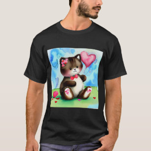Camiseta Namorada de Ursinho de coração do dia de os namora