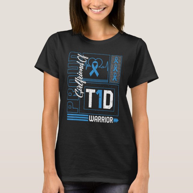Camiseta Namorada do Guerreiro T1d Diabetes De Fita (Frente)