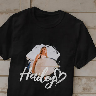 Camiseta Namorada Grunge Simples Moderno Coração Foto Legal