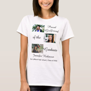 Camiseta Namorada Orgulhosa de Graduado Fotos Personalizada