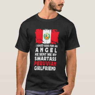Camiseta Namorada Peruana Engraçada e Inteligente Bandeira