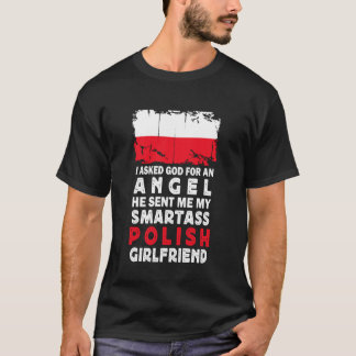 Camiseta Namorada Polonesa Engraçada e Sábia Bandeira da Po