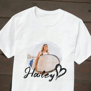 Camiseta Namorada Simples Grunge Moderno Coração Foto Legal