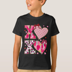 Camiseta Namorada Valentim Xoxo Arco de Coração Valentim En