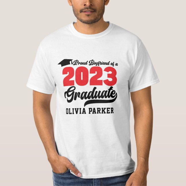 Camiseta Namorado de orgulho de um script vermelho-preto de (Frente)