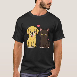 Camiseta Namorado Golden Retriever Gata Preta Gf Engraçado