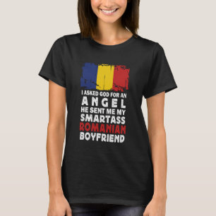 Camiseta Namorado romeno engraçado esperto bandeira da Romê