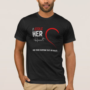 Camiseta Namorados Casais Eu Roubei O Marido Coração Dela