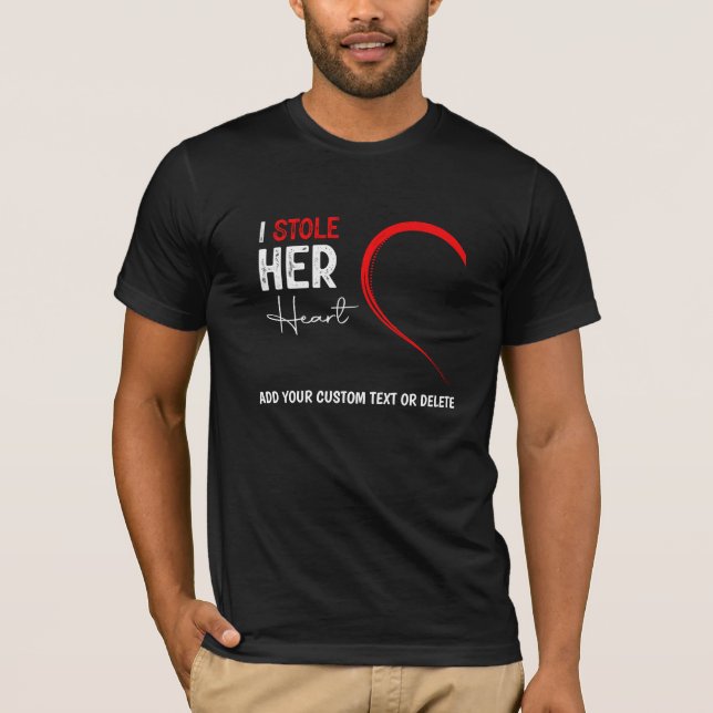 Camiseta Namorados Casais Eu Roubei O Marido Coração Dela (Frente)