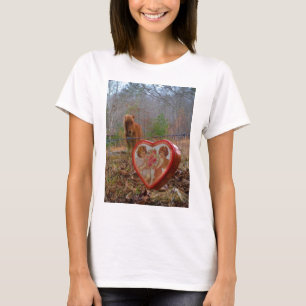 Camiseta Namorados Coração Miniatura Cavalo Marrom
