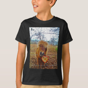 Camiseta Namorados Coração Miniatura Cavalo Marrom