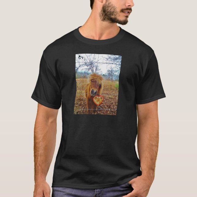 Camiseta Namorados Coração Miniatura Cavalo Marrom (Frente)