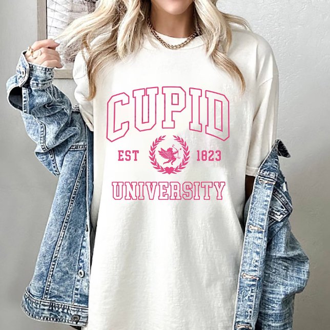 Camiseta Namorados Cupid University Love Personalizado (Criador carregado)