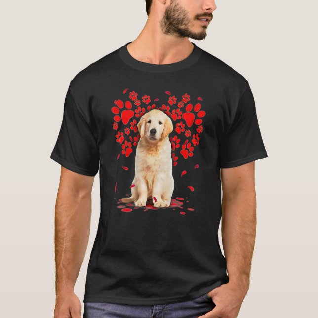 Camiseta Namorados de Cachorro do Retriever de Ouro Cachorr (Frente)