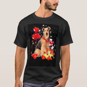 Camiseta Namorados de Cão Dia de os namorados Airedale Terr