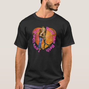 Camiseta Namorados de Cowboy Sonha com Cavalo de Pé Român