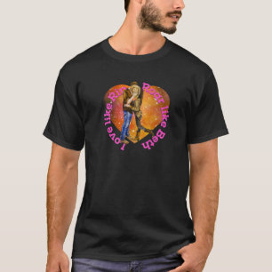 Camiseta Namorados de Cowboy Sonha com Cavalo de Pé Românti