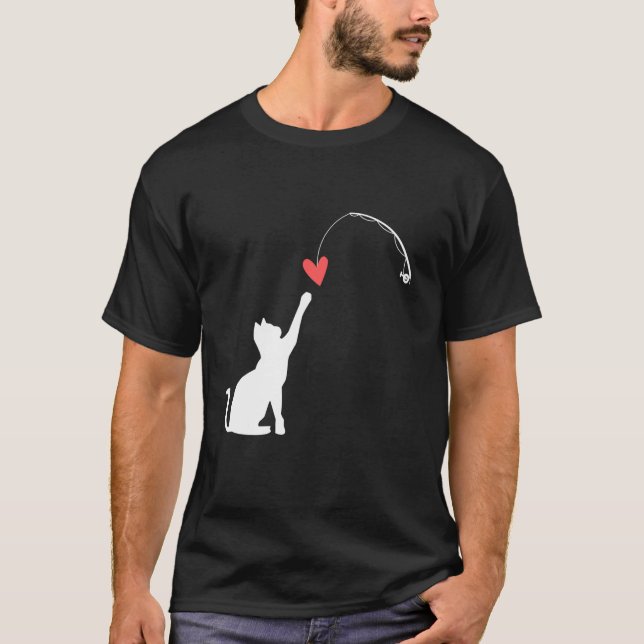 Camiseta Namorados De Gato Cardíaco Gatinho De Dia Ama Golp (Frente)