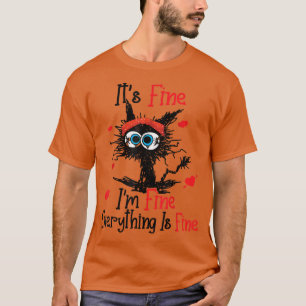 Camiseta Namorados de Gato Negro Está tudo bem Estou bem